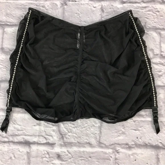 Victoria’s Secret Sheer Shirred Garter and Rhinestone Pin-up‎ Skirt NWOT